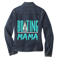 Boating Mama Sailor Sailboat Sailing Hobby Sail Mo Ladies Denim Jacket | Artistshot