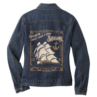 Calm Seas Dont Make A Good Sailor Nautical Theme M Ladies Denim Jacket | Artistshot