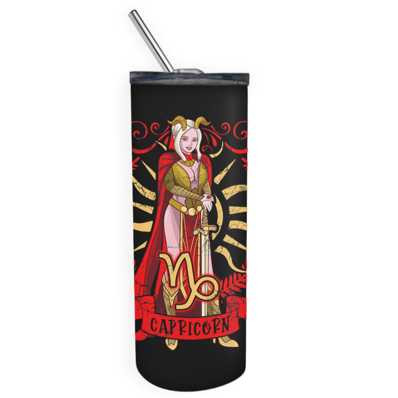 Capricorn Warrior Zodiac Sign Horoscope Astrology  Skinny Tumbler | Artistshot