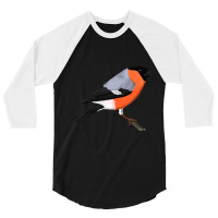 Bullfinch Bird Birdlover Birdwatcher Animal Biolog 3/4 Sleeve Shirt | Artistshot