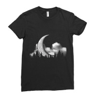 Boho Astronomy Stargazer Gloomy Cloud Forest Cresc Ladies Fitted T-shirt | Artistshot