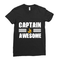 Captain Awesome Sailing Sailor Sail Ladies Fitted T-shirt | Artistshot