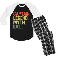 Captain Boat Airline Pilot Men's 3/4 Sleeve Pajama Set | Artistshot