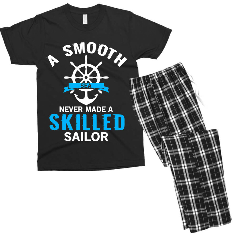 A Smooth Sea Never Made A Skilled Sailor Anchor Re Men's T-shirt Pajama Set | Artistshot