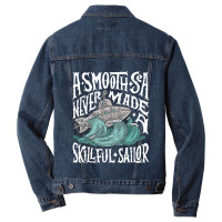 A Smooth Sea Never Made A Skillful Sailor Vintage  Men Denim Jacket | Artistshot