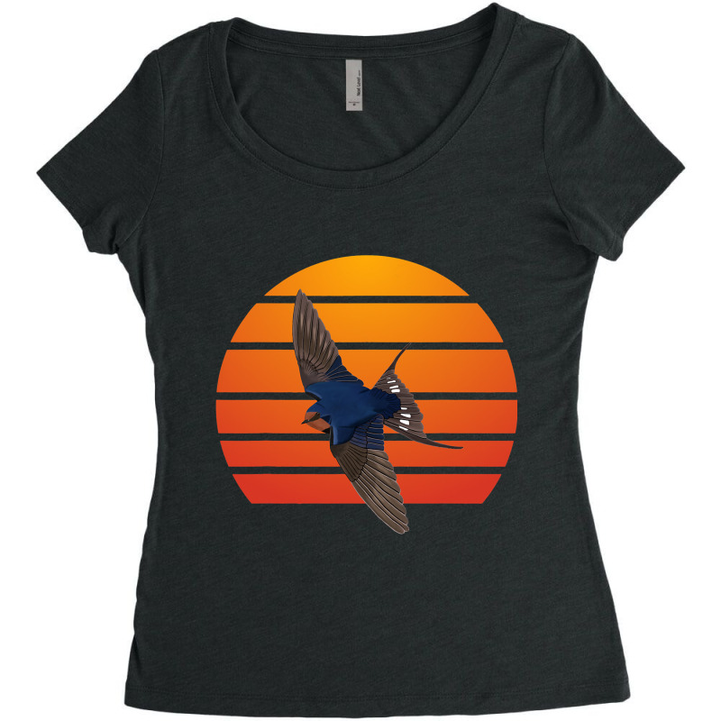 Barn Swallow Bird Animal Biologist Birdwatching Bi Women's Triblend Scoop T-shirt by AlicenHewlett | Artistshot