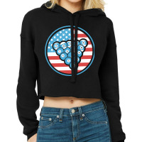 Billiards Gifts For Men Women American Flag Pool P Cropped Hoodie | Artistshot