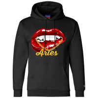 Aries Girl Juicy Lips Gold Chain Astrology Zodiac  Champion Hoodie | Artistshot