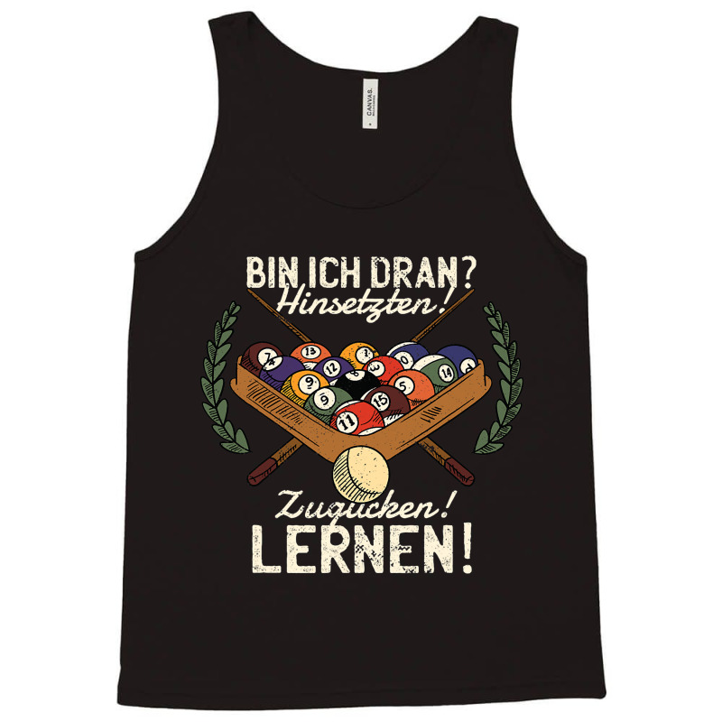 Bin Ich Dran Sitten Zugucken Learn Billiards Snook Tank Top by Elegantset | Artistshot