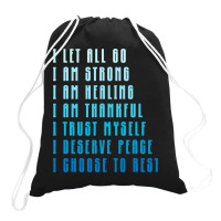 Bedtime Affirmations Adults Physical Selfcare Airl Drawstring Bags | Artistshot