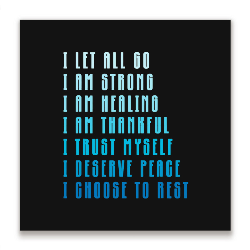 Bedtime Affirmations Adults Physical Selfcare Airl Metal Print Square | Artistshot