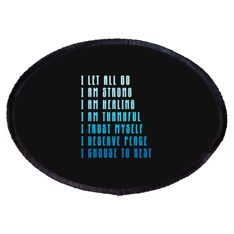 Bedtime Affirmations Adults Physical Selfcare Airl Oval Patch | Artistshot