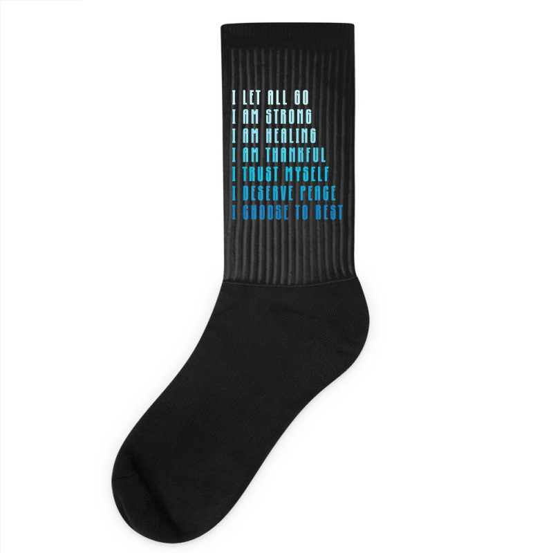 Bedtime Affirmations Adults Physical Selfcare Airl Socks | Artistshot