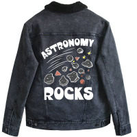 Astronomy Rocks Asteroids Cosmology Space Physics Unisex Sherpa-lined Denim Jacket | Artistshot