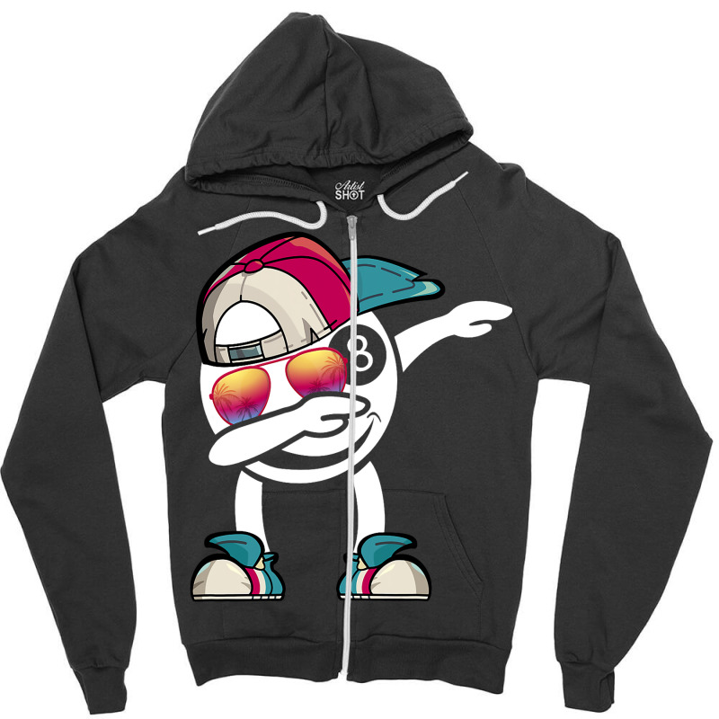 Billiard 8ball Pool Billiard Ball Dabbing Dance Bi Zipper Hoodie | Artistshot