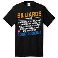 Billiards Noun Definition Billiards Player Pool Sn Basic T-shirt | Artistshot