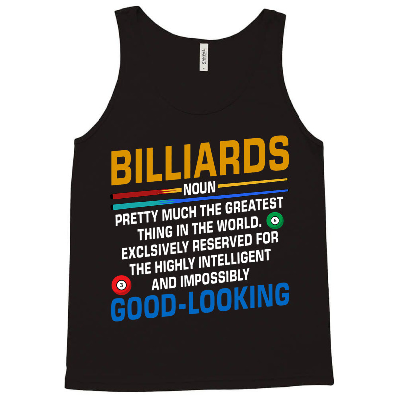 Billiards Noun Definition Billiards Player Pool Sn Tank Top | Artistshot