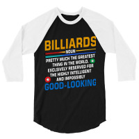 Billiards Noun Definition Billiards Player Pool Sn 3/4 Sleeve Shirt | Artistshot