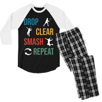 Badminton Drop Clear Smash Repeat Club Men's 3/4 Sleeve Pajama Set | Artistshot