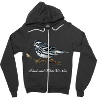 Bird Blackandwhite Warbler Ornithology Zipper Hoodie | Artistshot