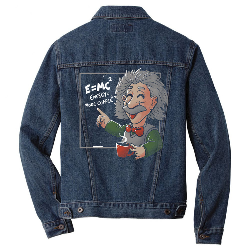 Energy = More Coffee Funny Einstein Theory Men Denim Jacket | Artistshot