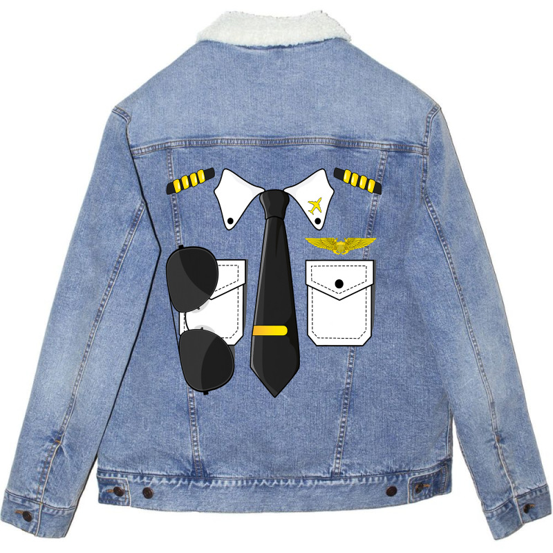 Aviation Shirt Airline Pilot Airplane Aviator Wome Unisex Sherpa-lined Denim Jacket | Artistshot