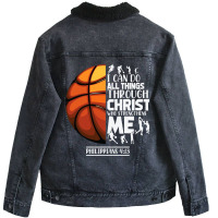 Basketball Christian Saying Motivational Words Ins Unisex Sherpa-lined Denim Jacket | Artistshot