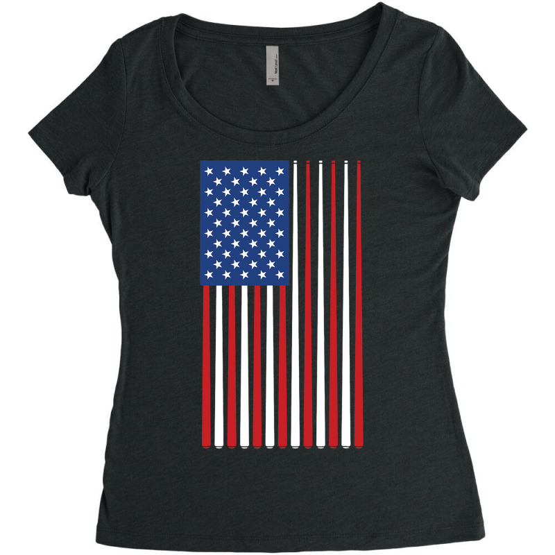 Billiards Player Usa American Flag Pool Sticks Cue Women's Triblend Scoop T-shirt by KrishaAltamiran | Artistshot