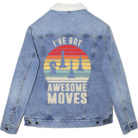 Awesome Chess Moves Grandmaster Chess Board Set Ch Unisex Sherpa-lined Denim Jacket | Artistshot