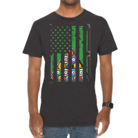 Billiard Rack Usa American Flag Billiards Player S Vintage T-shirt | Artistshot