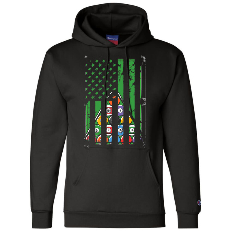 Billiard Rack Usa American Flag Billiards Player S Champion Hoodie | Artistshot