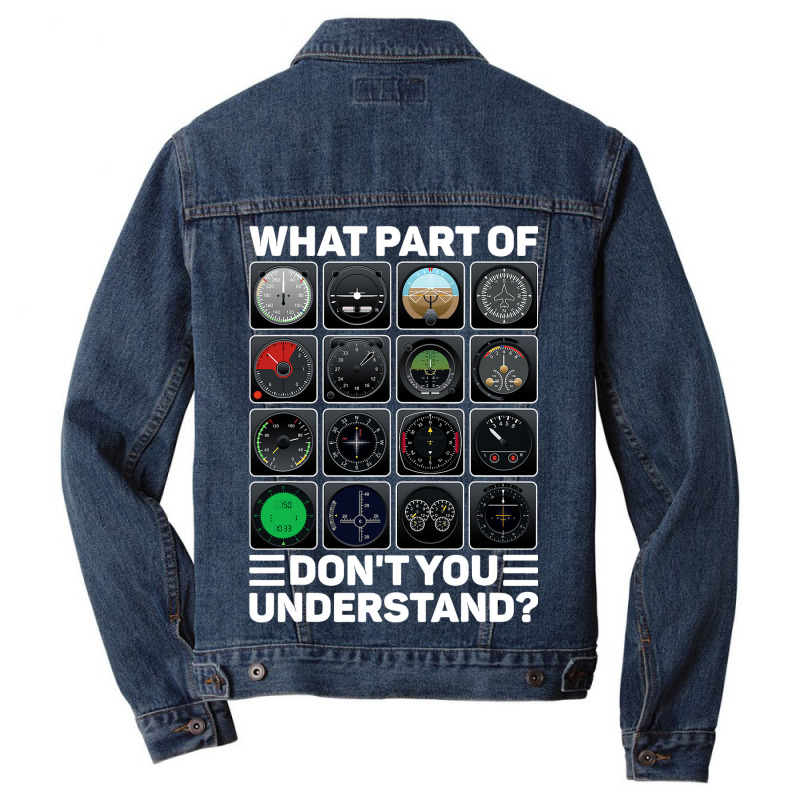 Airline Aircraft Airplane Pilot Tools Instruments  Men Denim Jacket | Artistshot