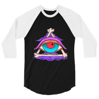 All Seeing Eye Bones Tarot Mystic Pagan Witch Art  3/4 Sleeve Shirt | Artistshot