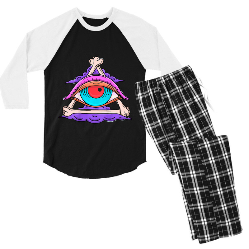 All Seeing Eye Bones Tarot Mystic Pagan Witch Art  Men's 3/4 Sleeve Pajama Set by Fabulousam | Artistshot