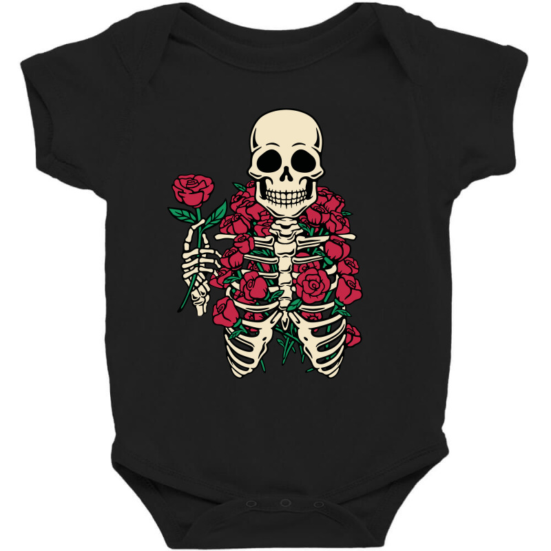 Romantic Rose Skeleton Baby Bodysuit by tobiasfonseca | Artistshot