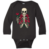 Romantic Rose Skeleton Long Sleeve Baby Bodysuit | Artistshot