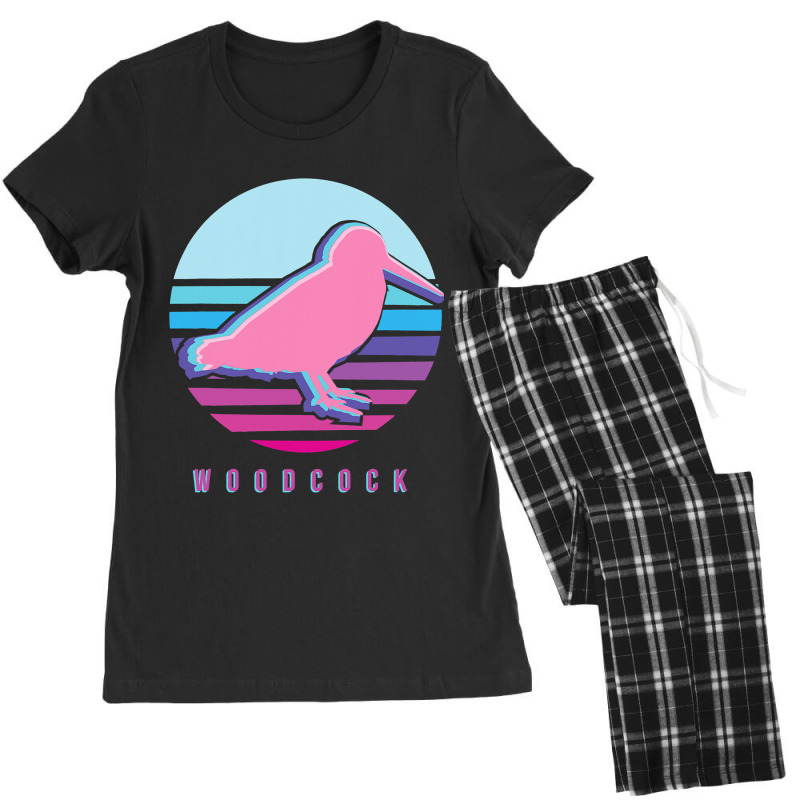 American Woodcock Bird Retro Vaporwave Unique Bird Women's Pajamas Set by Happinessit | Artistshot