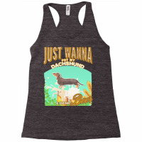 Black Tan Dachshund T  Shirt Dog Owner, Just Wanna Pet My Black & Tan Racerback Tank | Artistshot