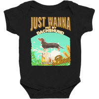 Black Tan Dachshund T  Shirt Dog Owner, Just Wanna Pet My Black & Tan Baby Bodysuit | Artistshot