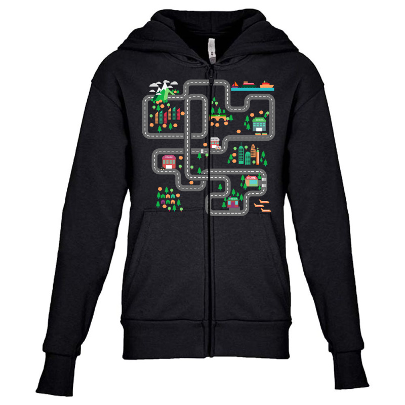 Play Mat Road Map, Racing Car Play Mat Funny Fathers Day Gift Youth Zipper Hoodie by EdahArt | Artistshot