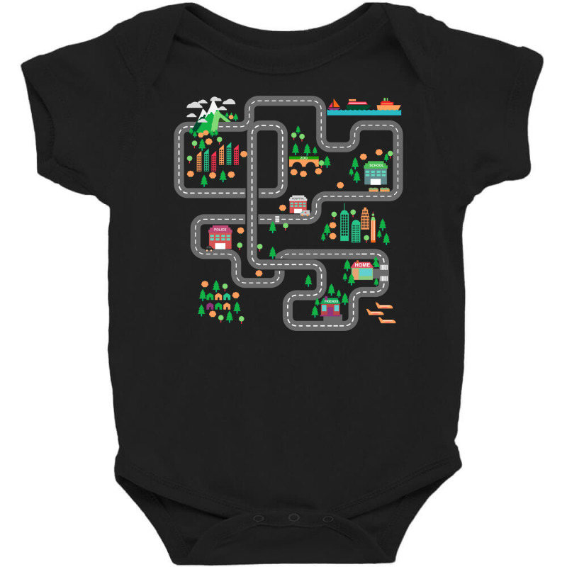 Play Mat Road Map, Racing Car Play Mat Funny Fathers Day Gift Baby Bodysuit by EdahArt | Artistshot