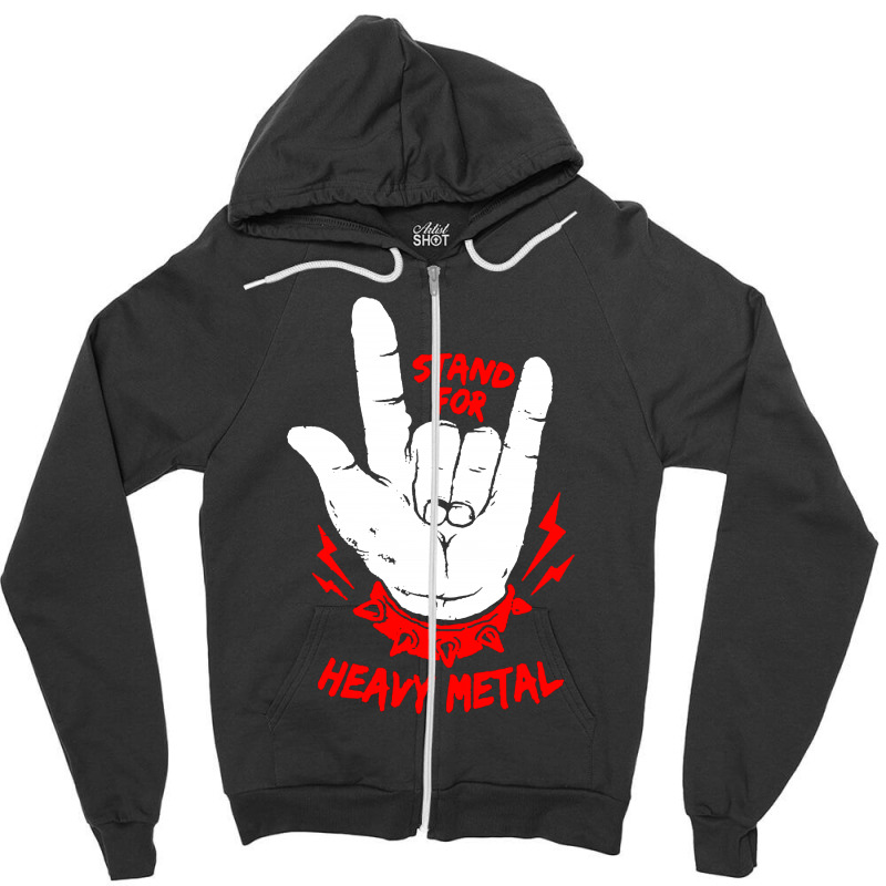 Stand Up Heavy Metal   2 Zipper Hoodie by THT | Artistshot