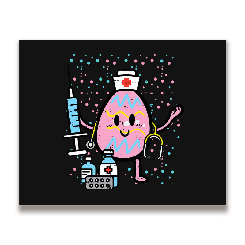 Easter Egg Nicu Nurse Cute Picu Baby Rn Er Scrub T Metal Print Horizontal | Artistshot