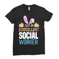 Eggcellent Social Worker Easter Egg Bunny Ears Ladies Fitted T-shirt | Artistshot