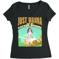 Cocker Spaniel T  Shirt Dog Owner, Just Wanna Pet My Cocker Spaniel & Women's Triblend Scoop T-shirt | Artistshot