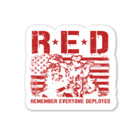 Red Friday Remember Everyone Deployed Vintage American Flag Us Solder Sticker | Artistshot