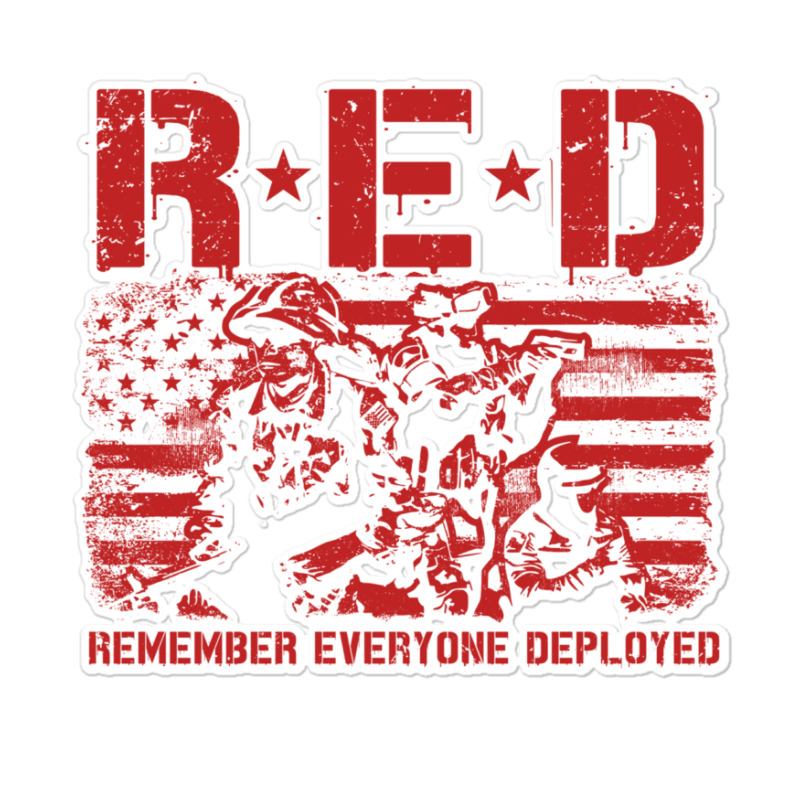 Red Friday Remember Everyone Deployed Vintage American Flag Us Solder Sticker | Artistshot