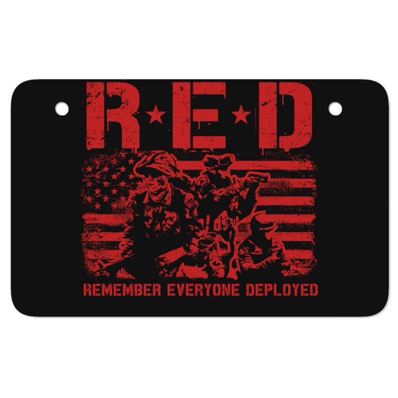 Red Friday Remember Everyone Deployed Vintage American Flag Us Solder Atv License Plate | Artistshot