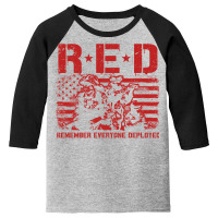 Red Friday Remember Everyone Deployed Vintage American Flag Us Solder Youth 3/4 Sleeve | Artistshot