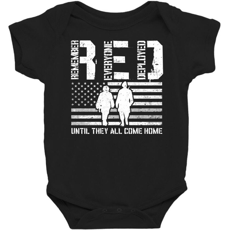 Red Friday Until They All Come Home American Flag Solder Military Supp Baby Bodysuit | Artistshot